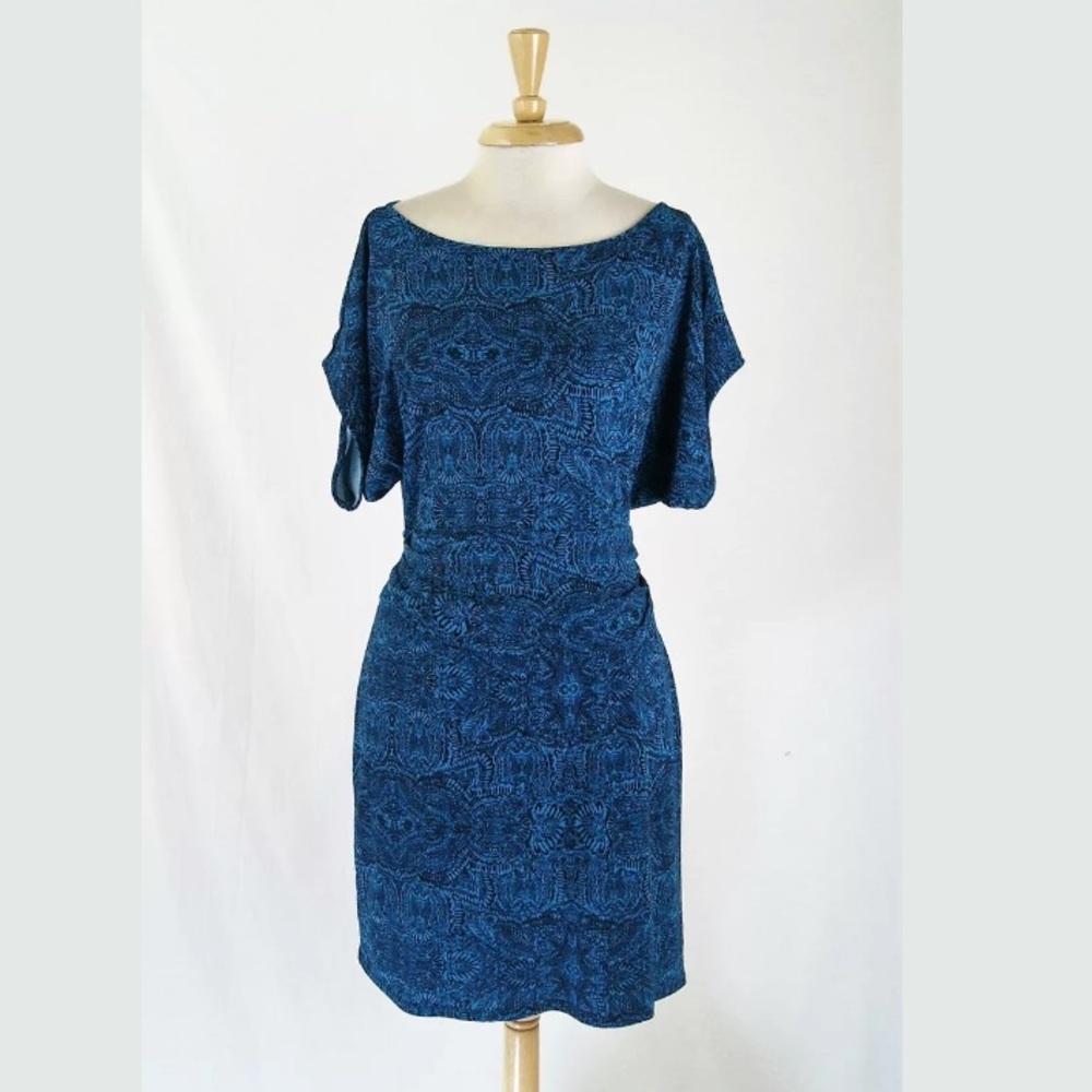Ann Taylor Paisley Crepe Dolman Sleeves Dress
